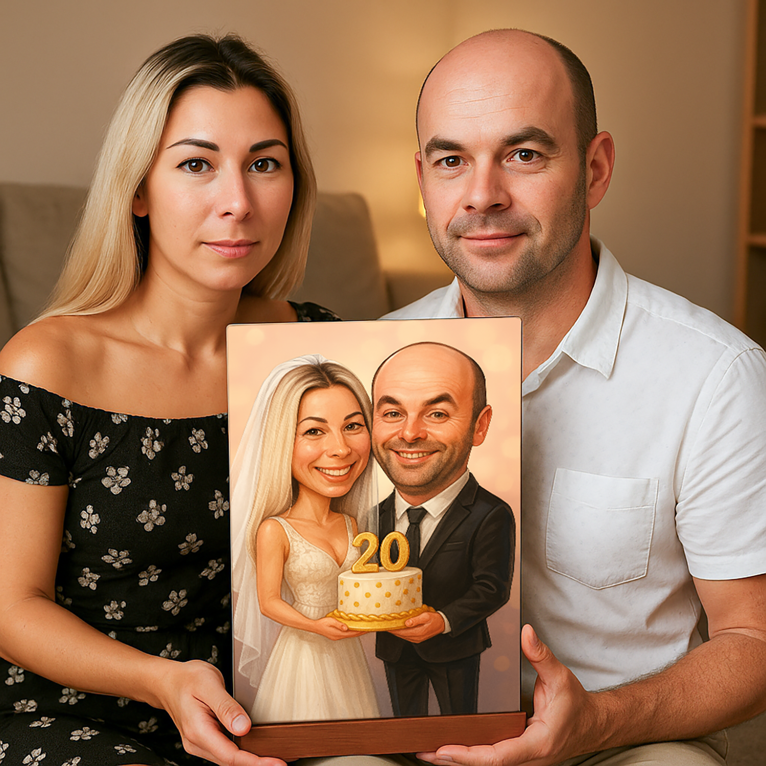 Image of 20 lat razem - druk na szkle, portret z Twojego zdjęcia