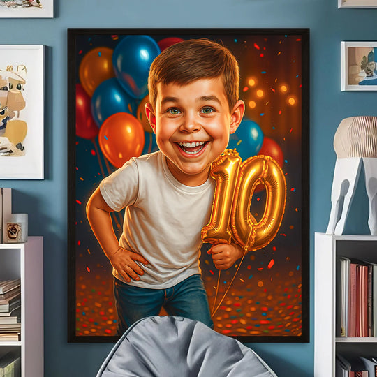 Ilustracja z okazji 10 urodzin - plakat z Twojego zdjęcia