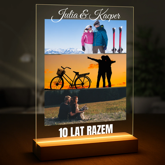 10 lat razem - druk na szkle z Twojego zdjęcia