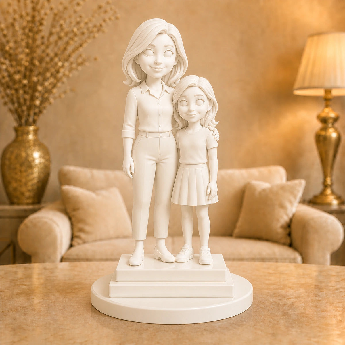 Image of Bajkowa figurka 3D mamy i córki stworzona ze zdjęcia – pamiątka więzi pokoleń