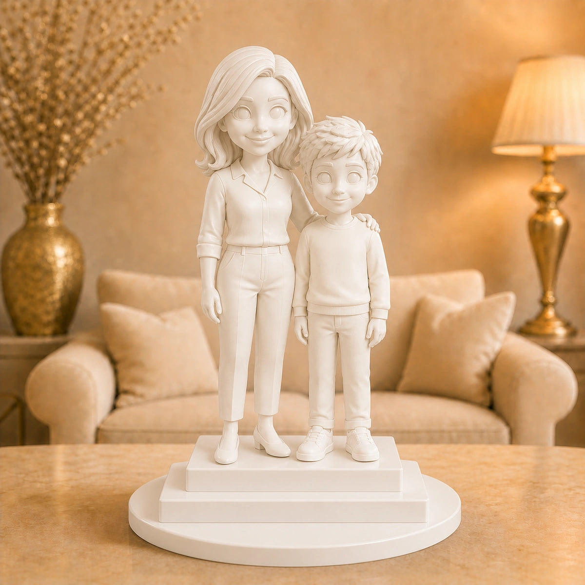 Image of Bajkowa figurka 3D mamy i syna stworzona ze zdjęcia – pamiątka wspólnej bliskości