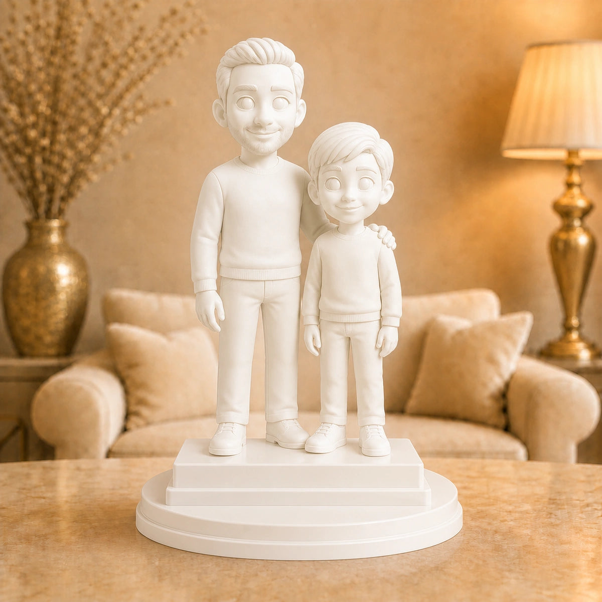 Image of Bajkowa figurka 3D taty i syna stworzona ze zdjęcia – pamiątka wyjątkowej więzi