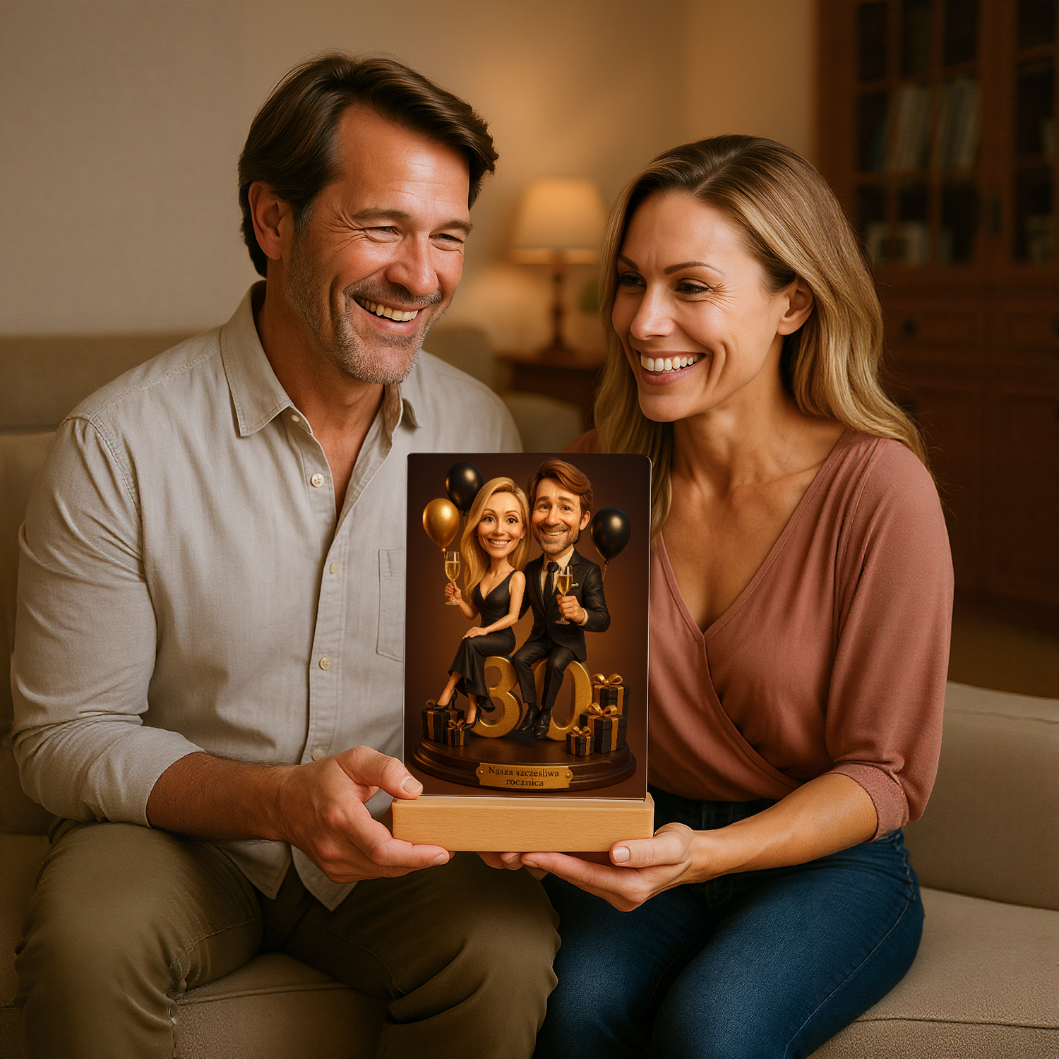 Image of Nasza szczęśliwa rocznica - druk na szkle, portret z Twojego zdjęcia
