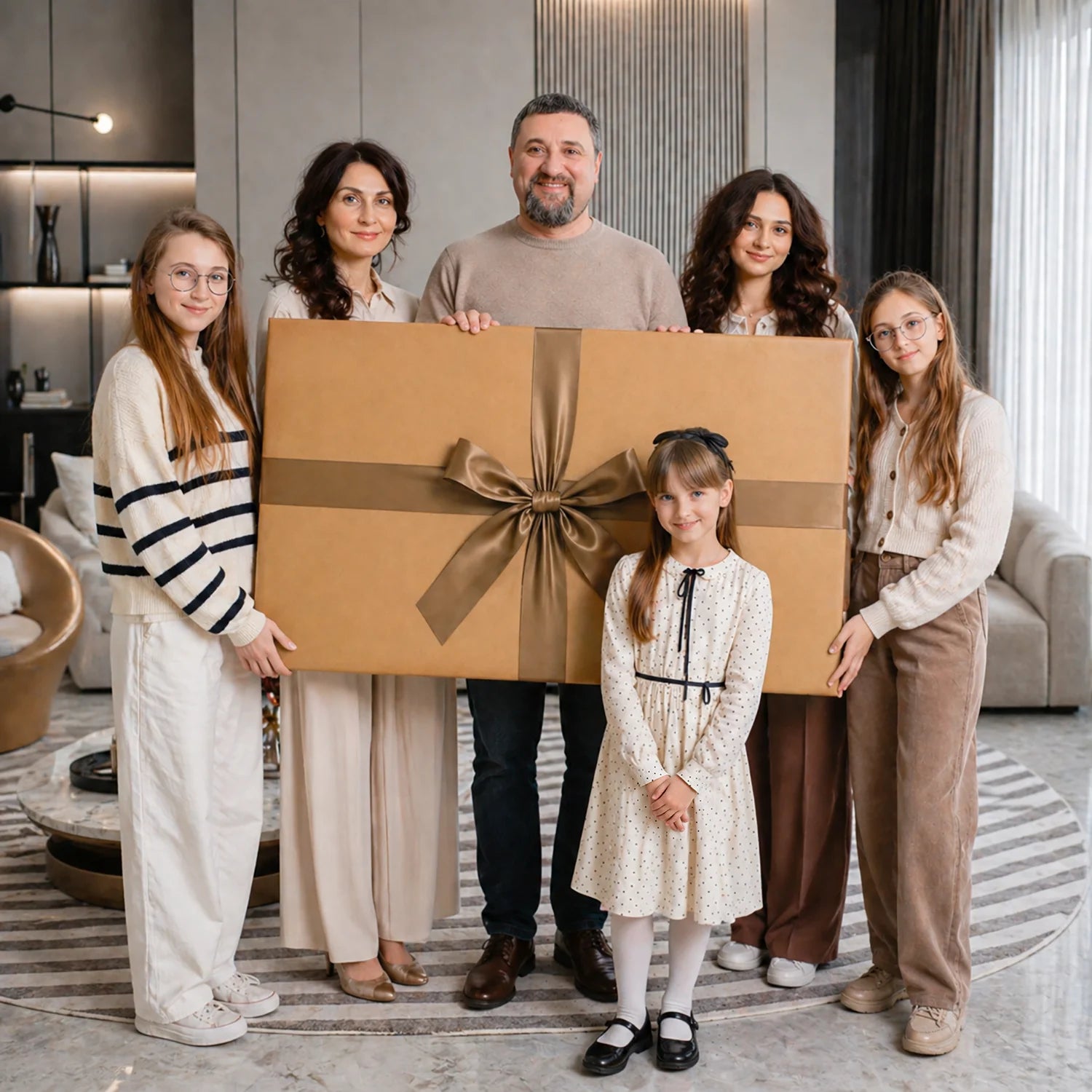 Image of Pomysł na prezent dla rodziców na święta - portret ze zdjęcia na płótnie Rodzinny Portret