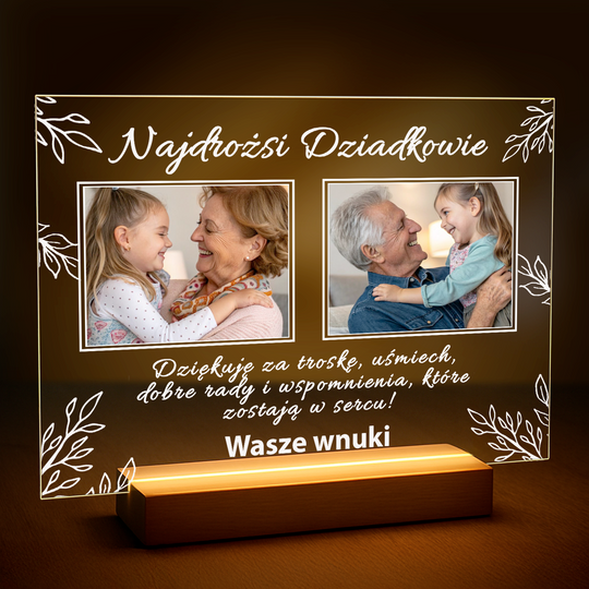 Podziękowania od wnuków - druk na szkle z Twojego zdjęcia