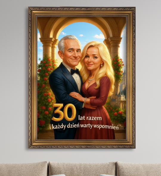 Portret na perłową rocznicę - obraz na płótnie z Twojego zdjęcia