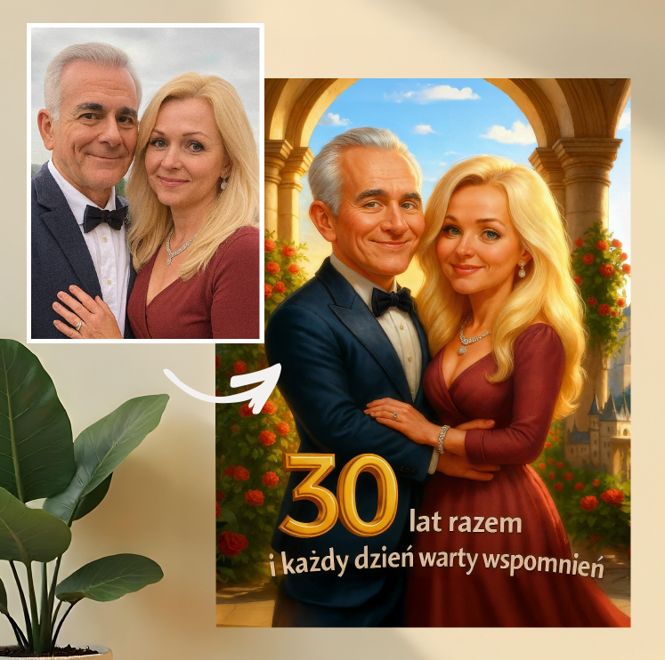 Image of Portret na perłową rocznicę - obraz na płótnie z Twojego zdjęcia