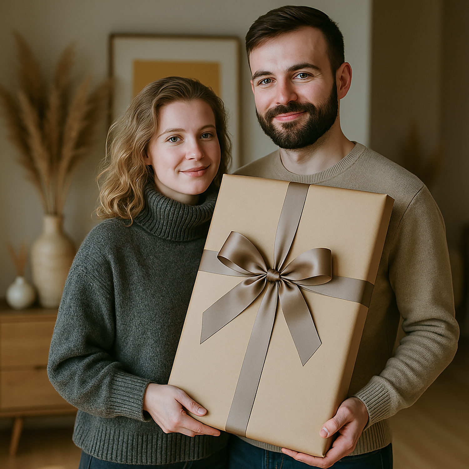 Karykatura ślubna z napisem - obraz na płótnie z Twojego zdjęcia