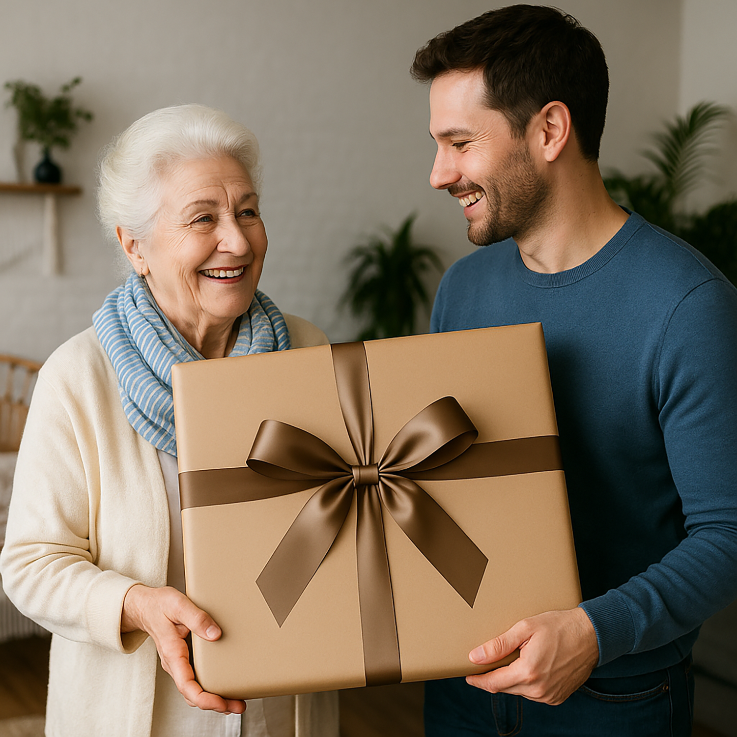 Babcia w stylu karykatury - obraz na płótnie z Twojego zdjęcia