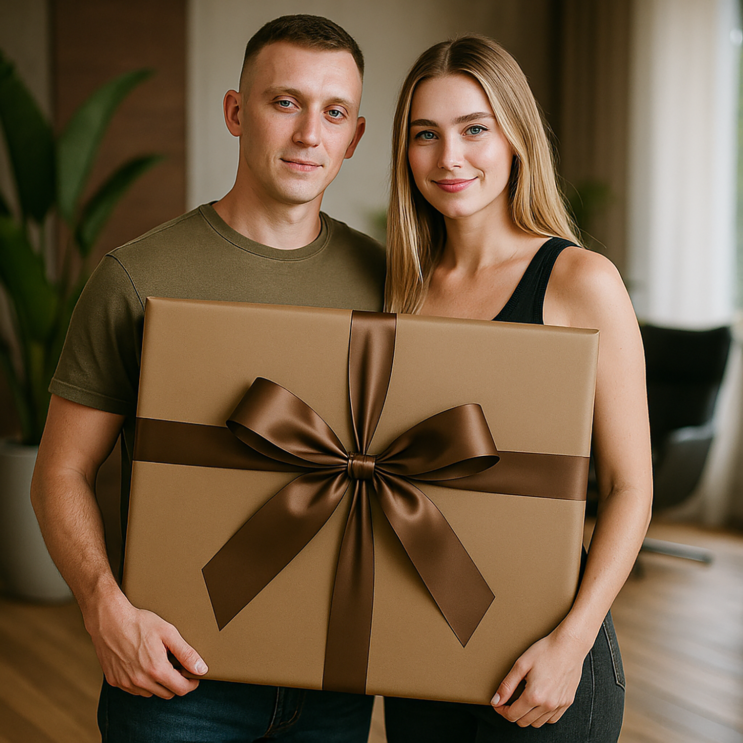 Image of Para młoda na huśtawce - obraz na płótnie z Twojego zdjęcia