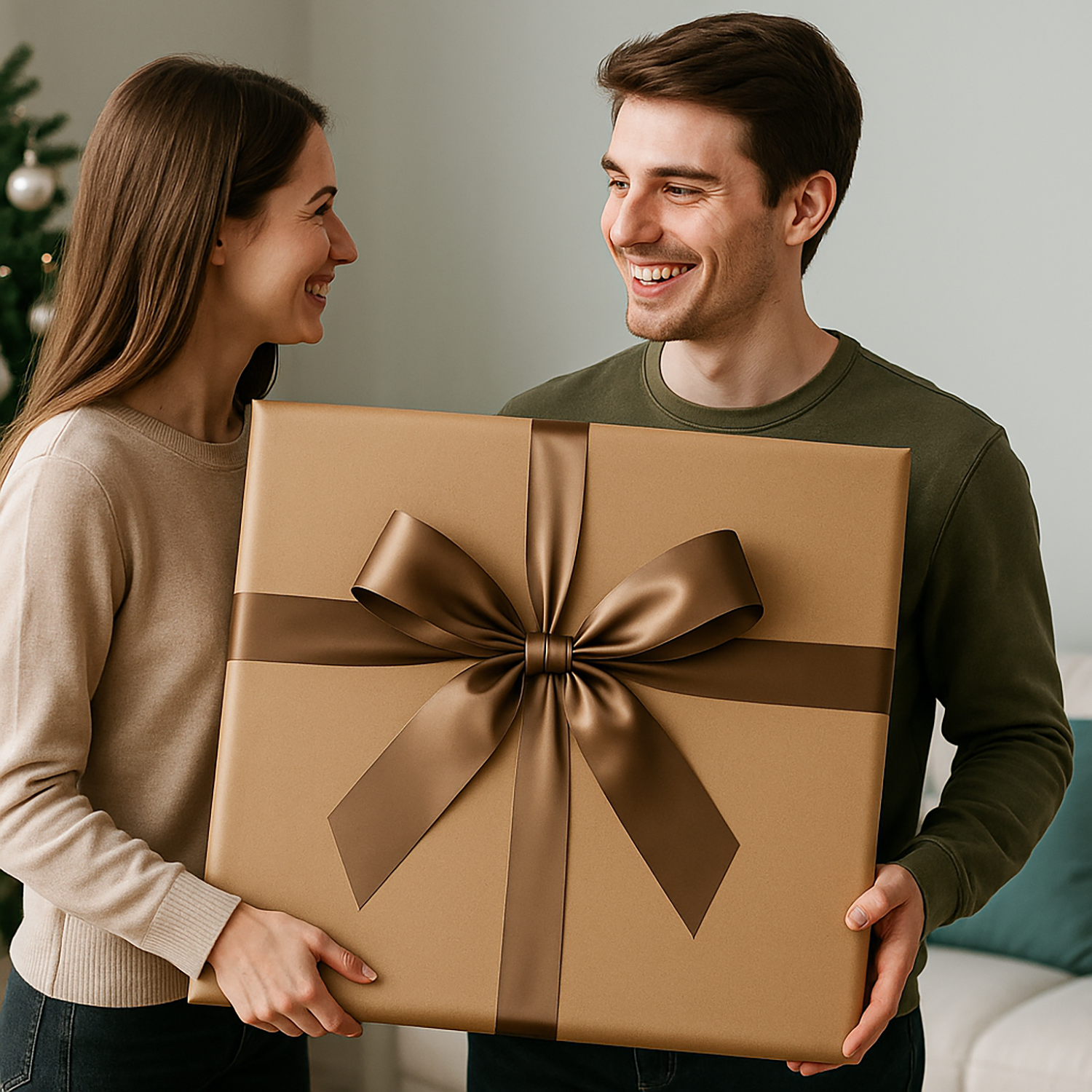 Mikołaj z kieliszkiem szampana - obraz na płótnie z Twojego zdjęcia