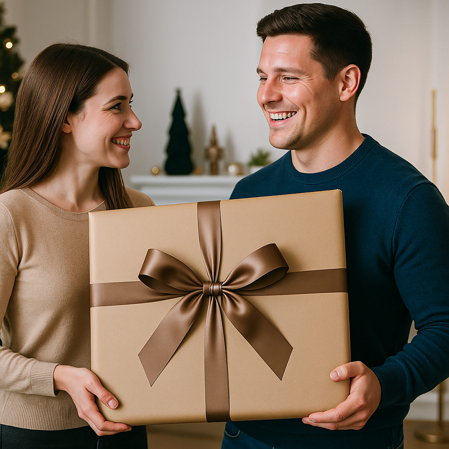 Mikołaj na motocyklu - obraz na płótnie z Twojego zdjęcia