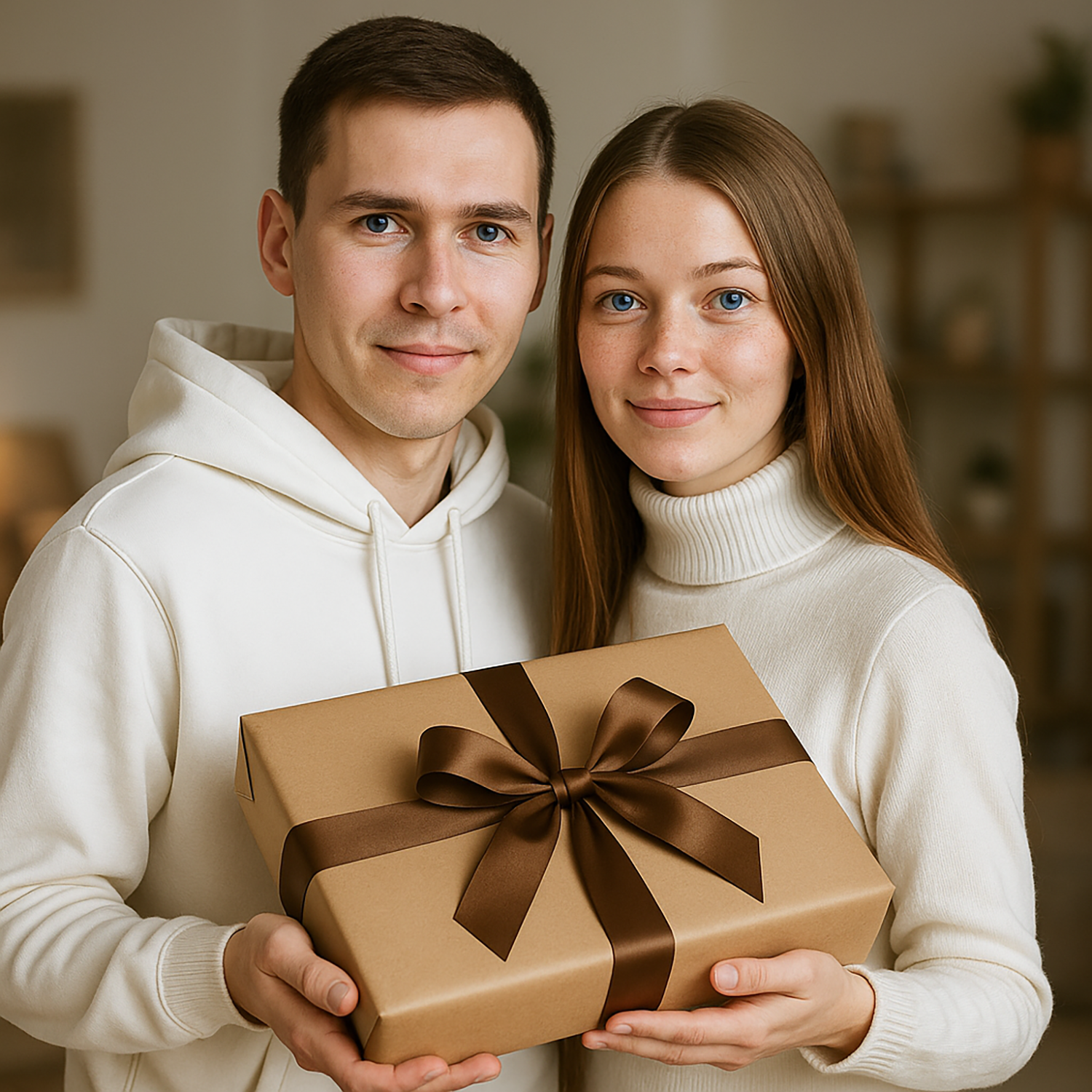 Świąteczna para w bajkowym stylu - druk na szkle, portret z Twojego zdjęcia