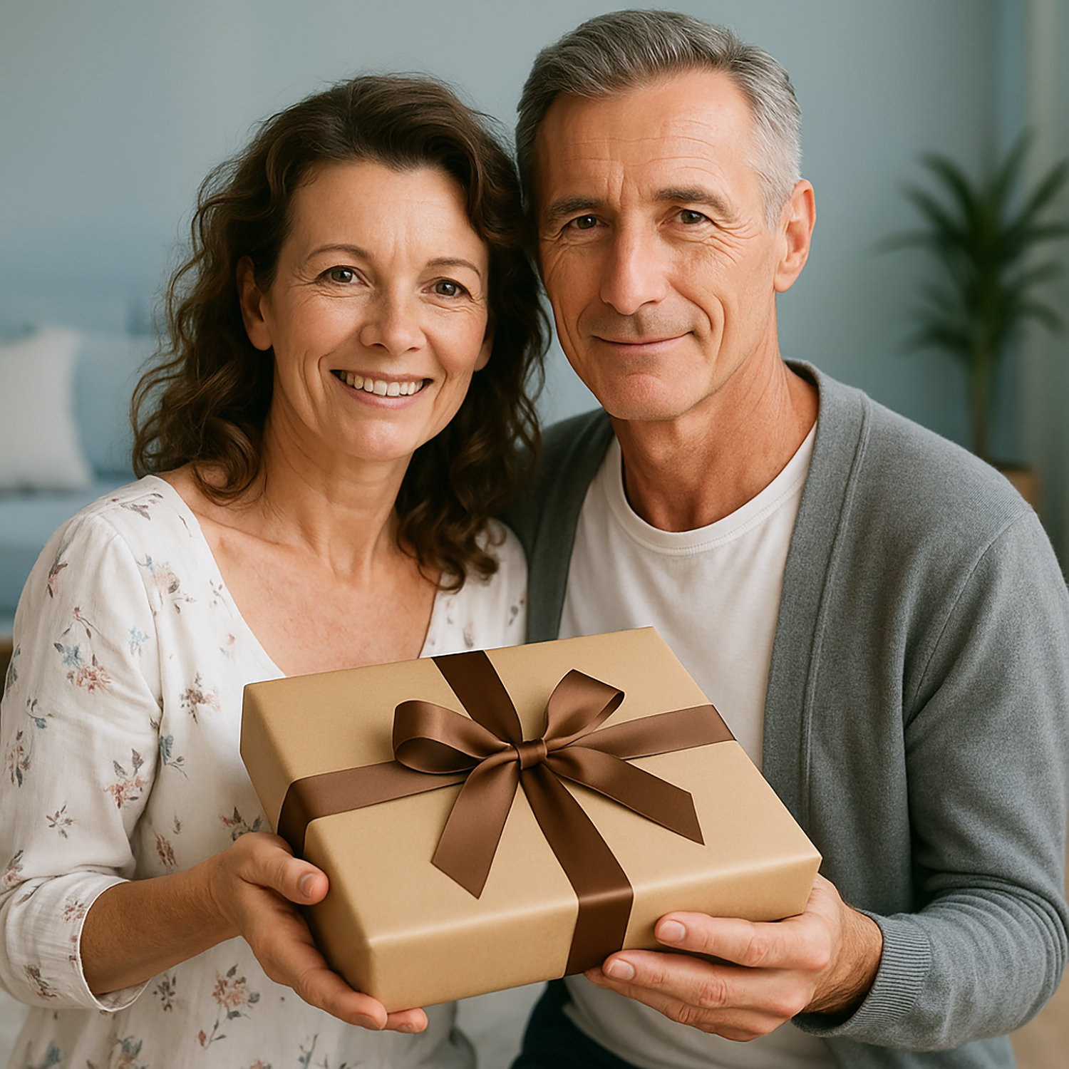 Image of Karykatura pary w zimowej scenerii - druk na szkle, portret z Twojego zdjęcia