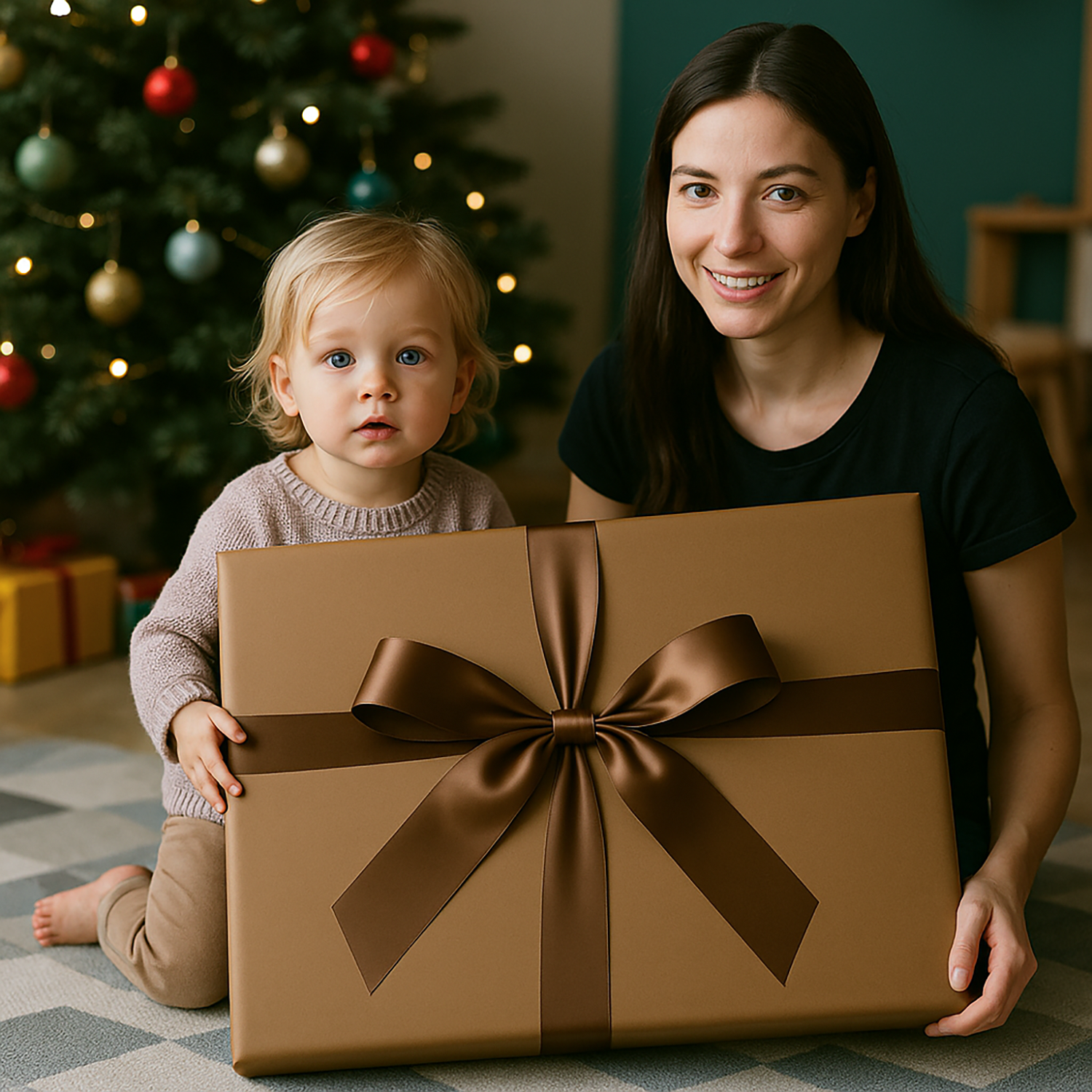 Pierwsze święta - obraz na płótnie z Twojego zdjęcia