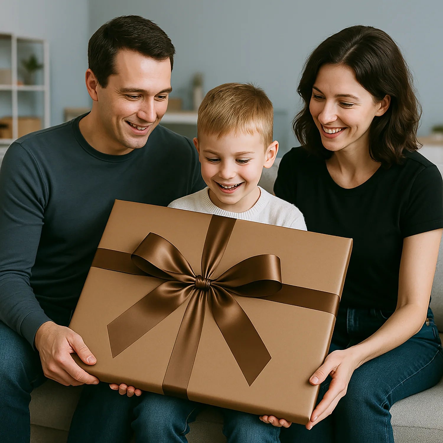 Image of Portret chłopca na smoku - obraz na płótnie z Twojego zdjęcia