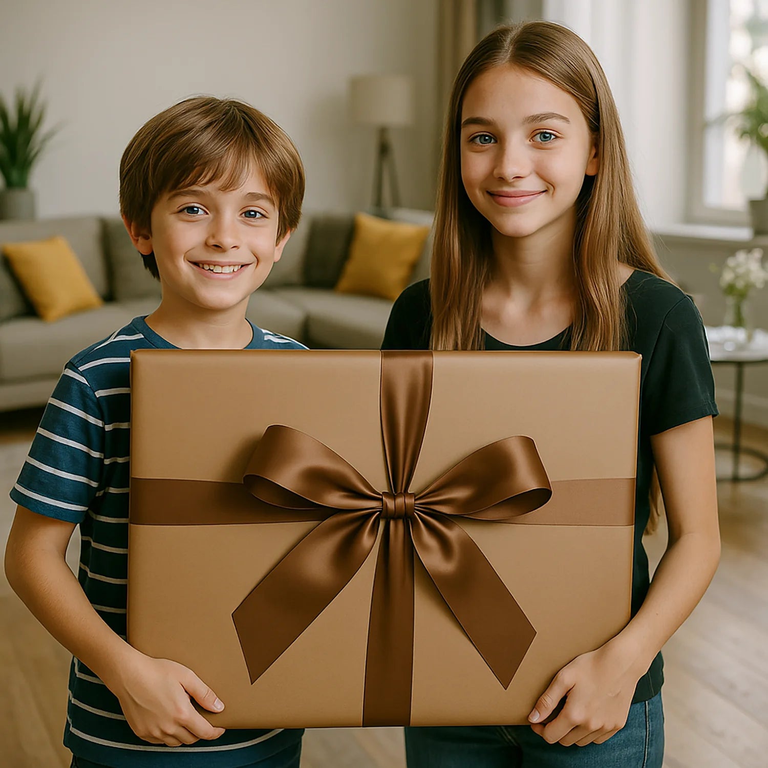 Rodzeństwo w magicznym stylu - obraz na płótnie z Twojego zdjęcia