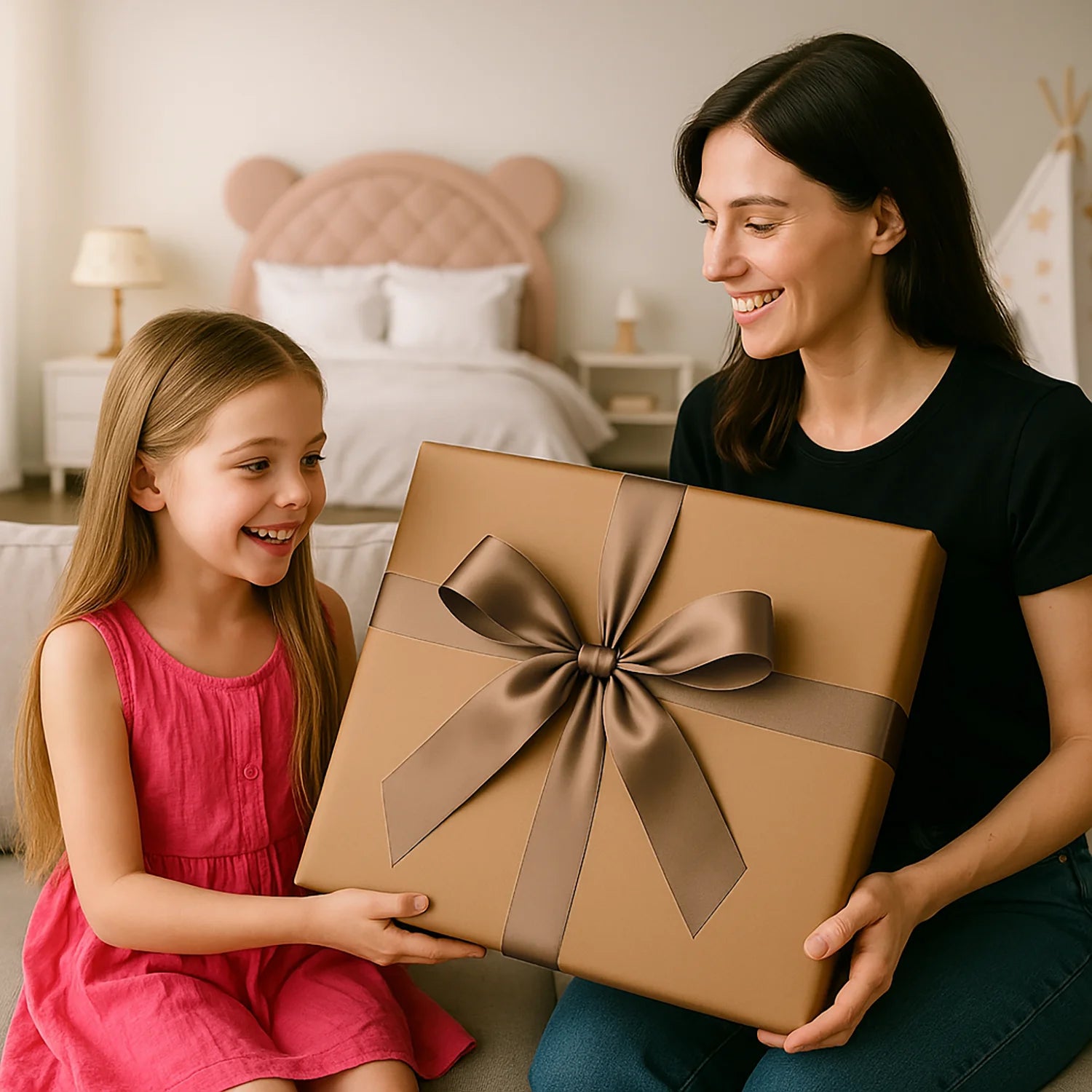 Image of Dziewczynka z psem - plakat z Twojego zdjęcia