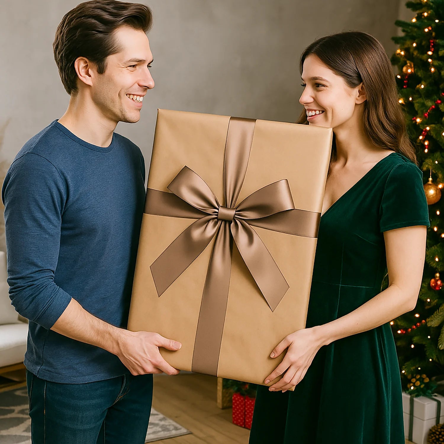 Image of Mikołaj z listą życzeń - obraz na płótnie z Twojego zdjęcia