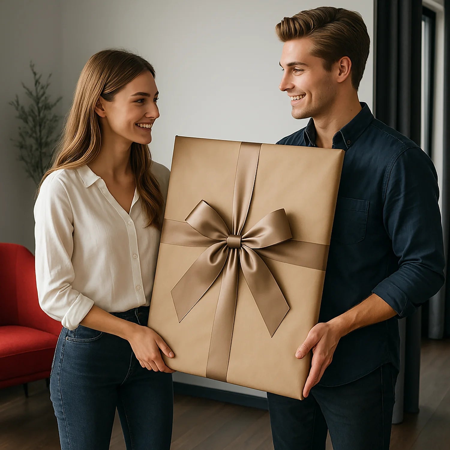 Image of Para na tle księżyca - plakat z Twojego zdjęcia