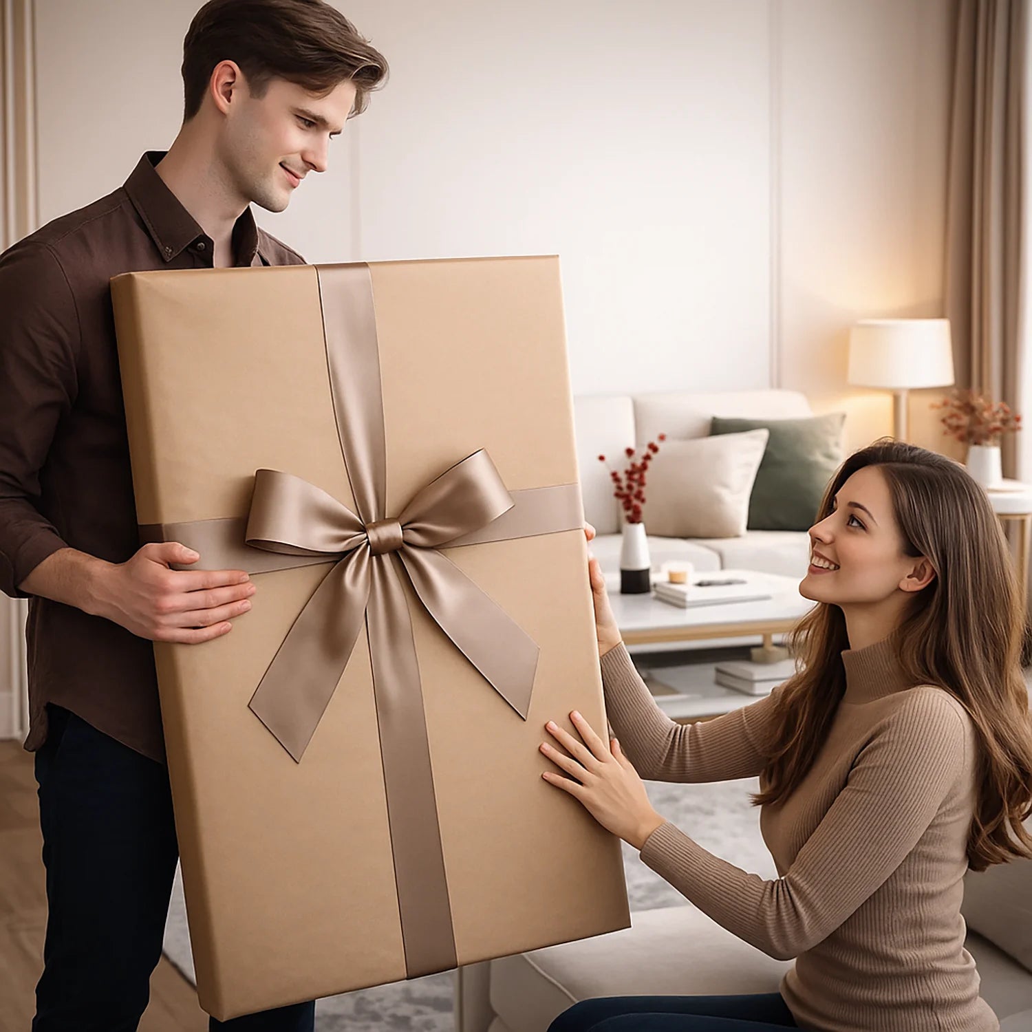 Image of Para pod drzewm serc - obraz na płótnie z Twojego zdjęcia