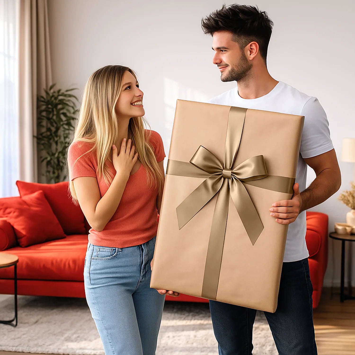 Image of Para na różanym tle - plakat z Twojego zdjęcia