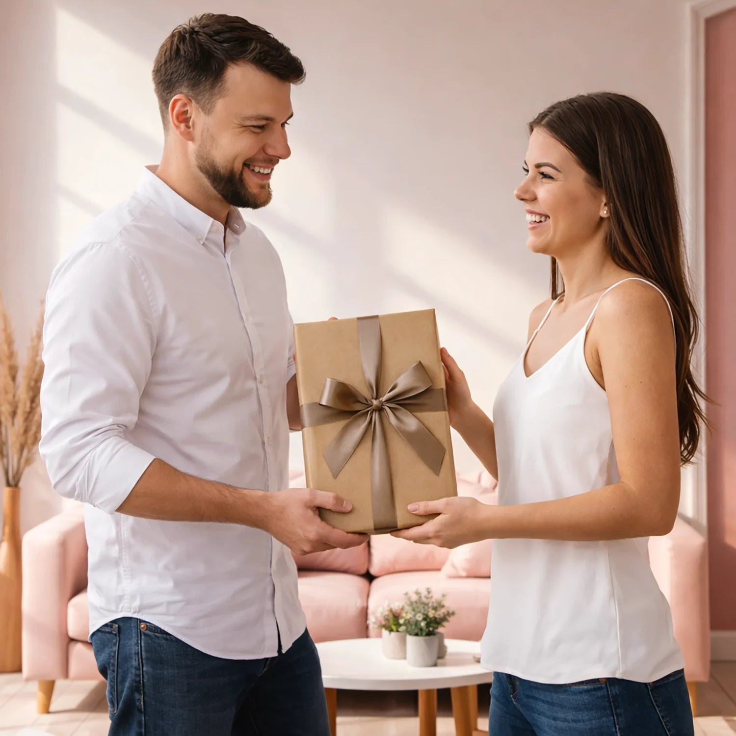 Image of Ilustracja pary na 10 rocznicę - druk na szkle, portret z Twojego zdjęcia