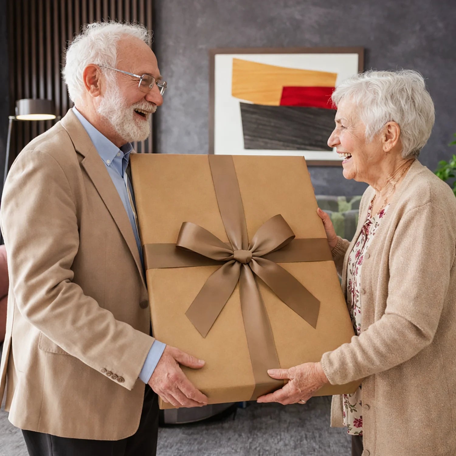 Image of Karykatura dziadka jako króla - obraz na płótnie z Twojego zdjęcia