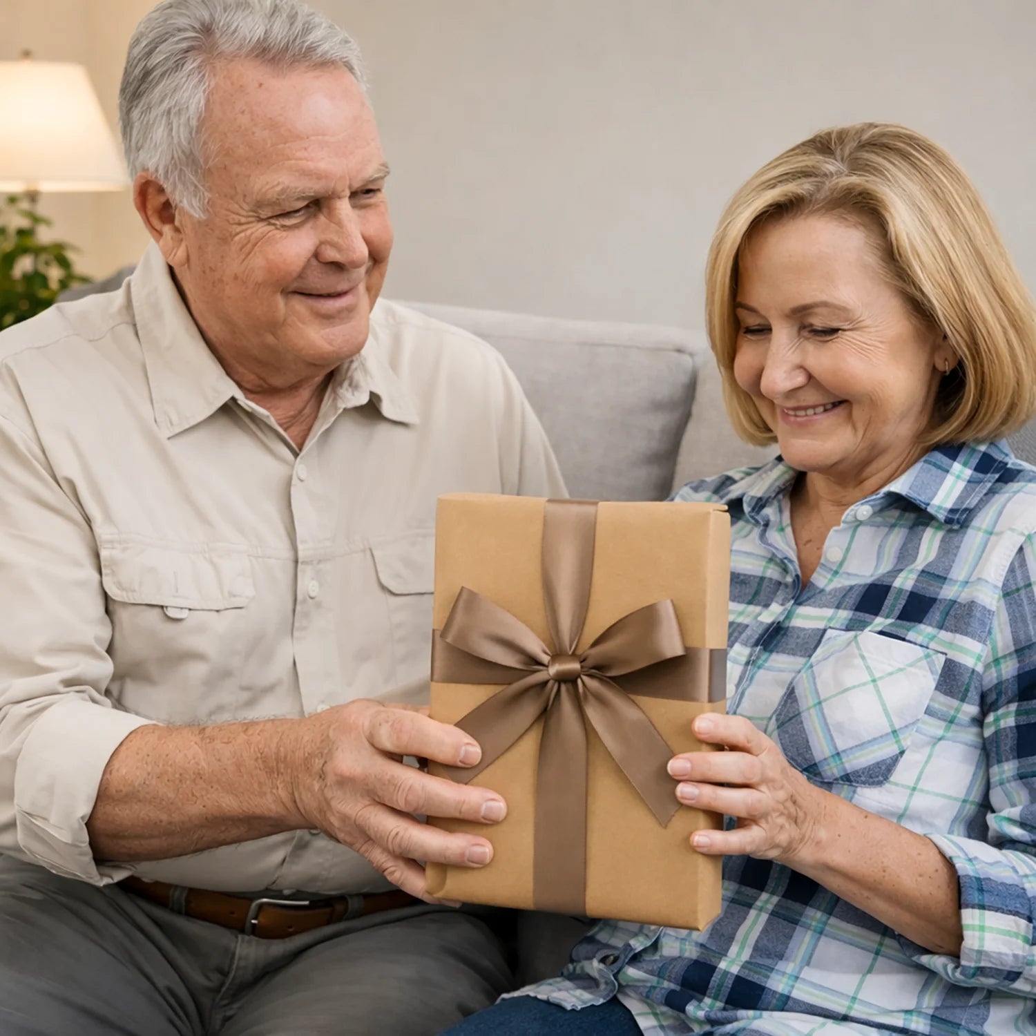 Image of Ilustrowany portret dziadków - druk na szkle, portret z Twojego zdjęcia