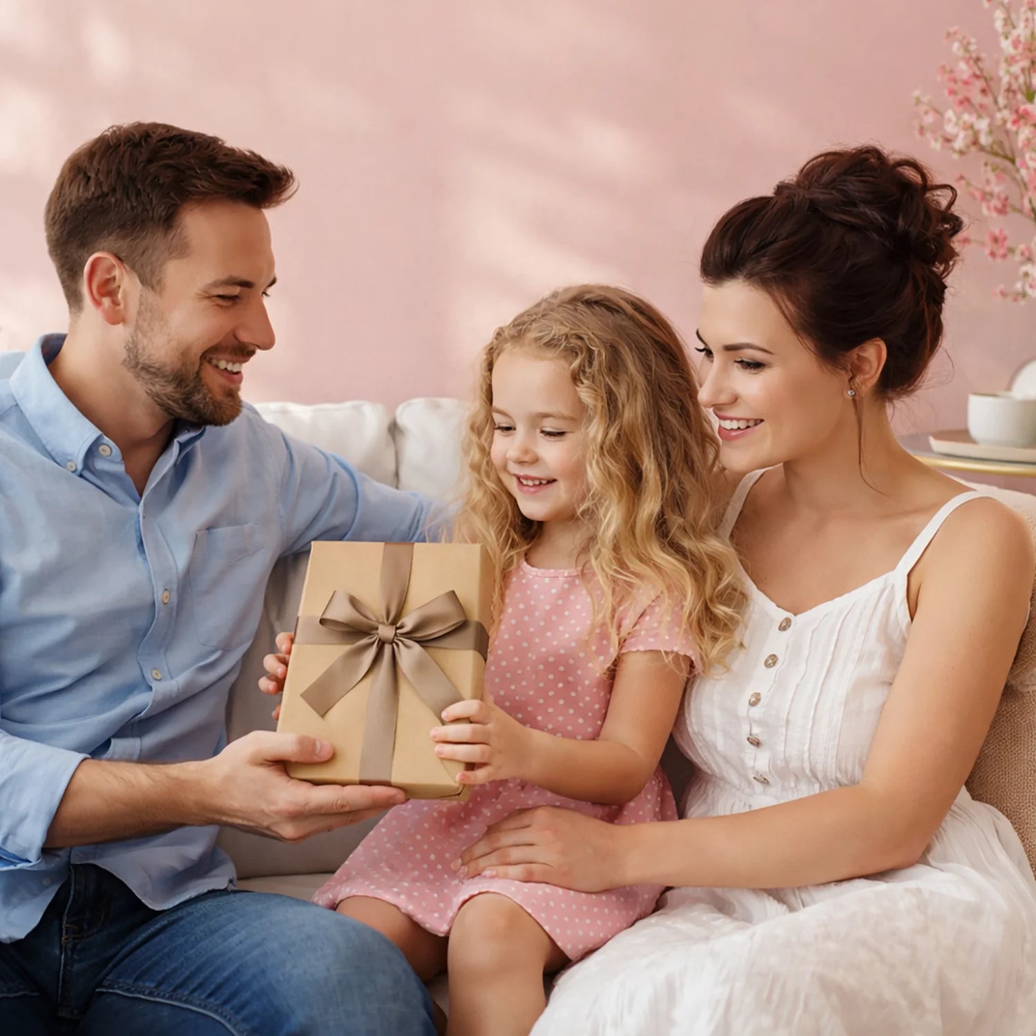 Image of Mama i jej córeczka ilustracja - druk na szkle, personalizowany prezent na Dzień Matki