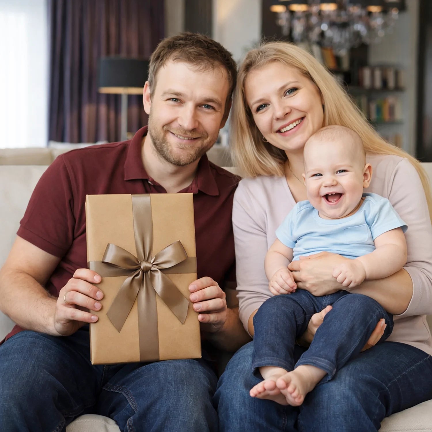 Image of Portret Twojej rodziny w bajkowym stylu - druk na szkle, personalizowany prezent na święta