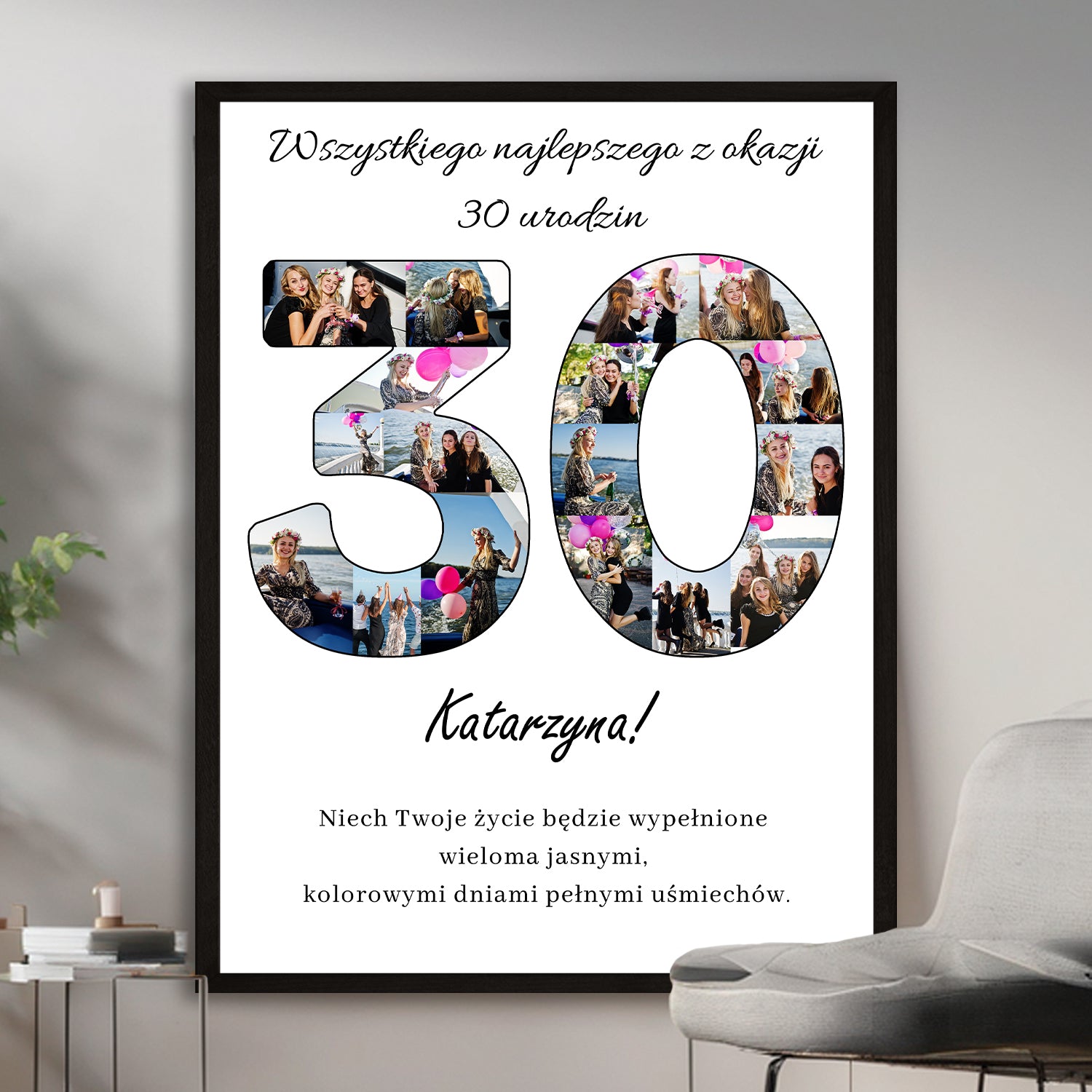 Wszystkiego najlepszego na 30. - plakat z Twojego zdjęcia