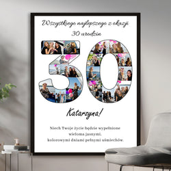 Image of Wszystkiego najlepszego na 30. - plakat z Twojego zdjęcia