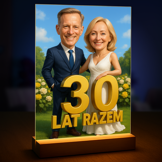 Portret na 30 rocznicę razem - druk na szkle, portret z Twojego zdjęcia