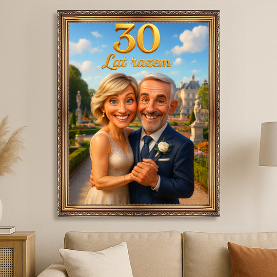 Portret pary 30 lat razem - obraz na płótnie z Twojego zdjęcia