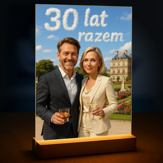 Portret pary na 30 rocznicę - druk na szkle, portret z Twojego zdjęcia