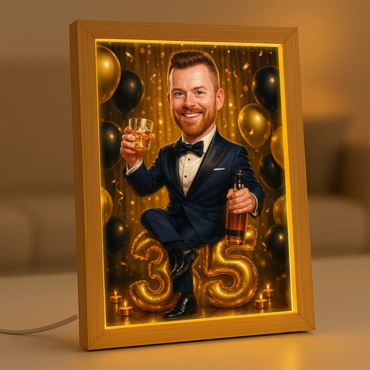 Image of Z okazji jego 35 urodzin - druk na szkle, portret z Twojego zdjęcia