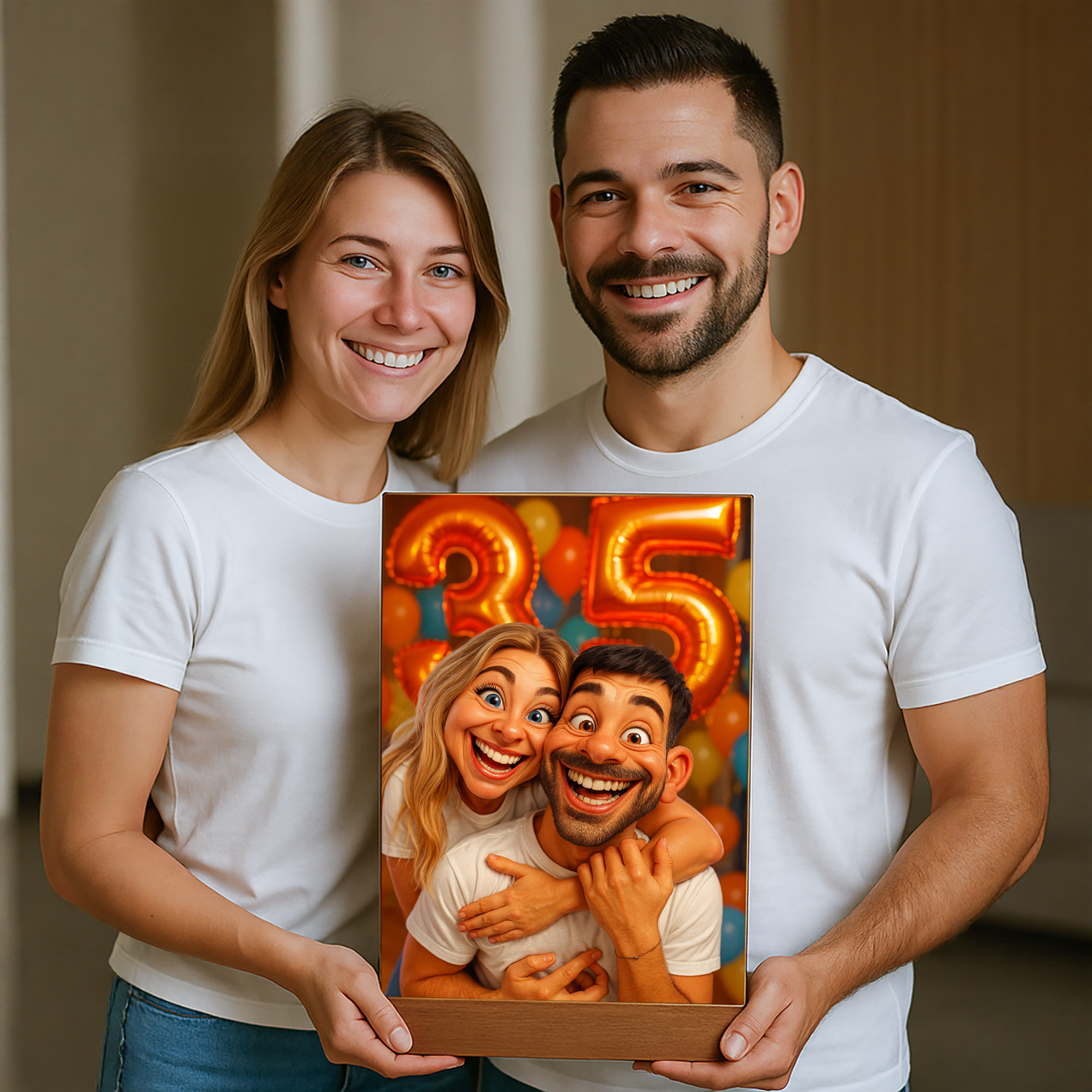 Image of Karykatura na 35 urodziny - druk na szkle, portret z Twojego zdjęcia