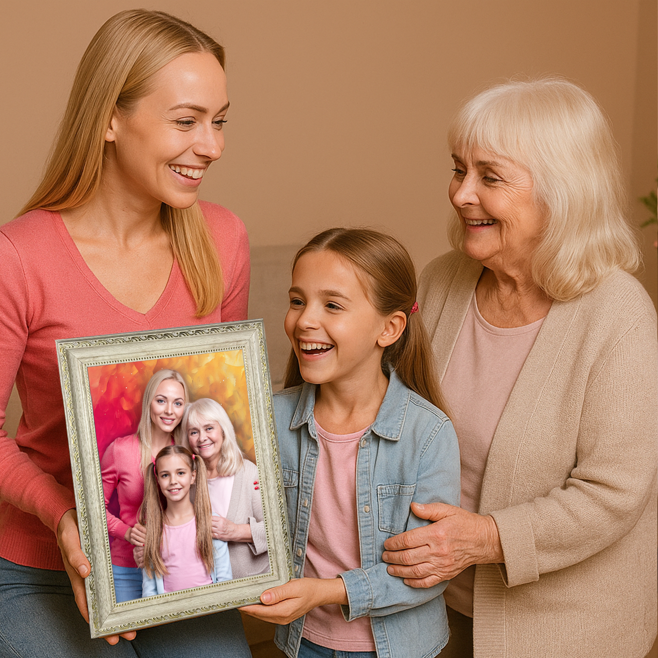 Image of Trzy pokolenia - obraz na płótnie z Twojego zdjęcia