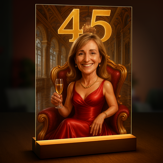 Królewska 45-tka - druk na szkle, portret z Twojego zdjęcia