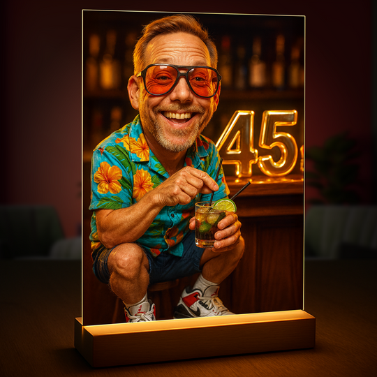 Portret na 45 lat w wielkim stylu - druk na szkle, portret z Twojego zdjęcia