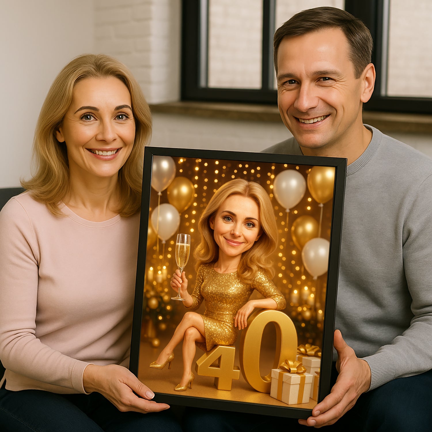 Image of Urodzinowa karykatura na 40. - plakat z Twojego zdjęcia