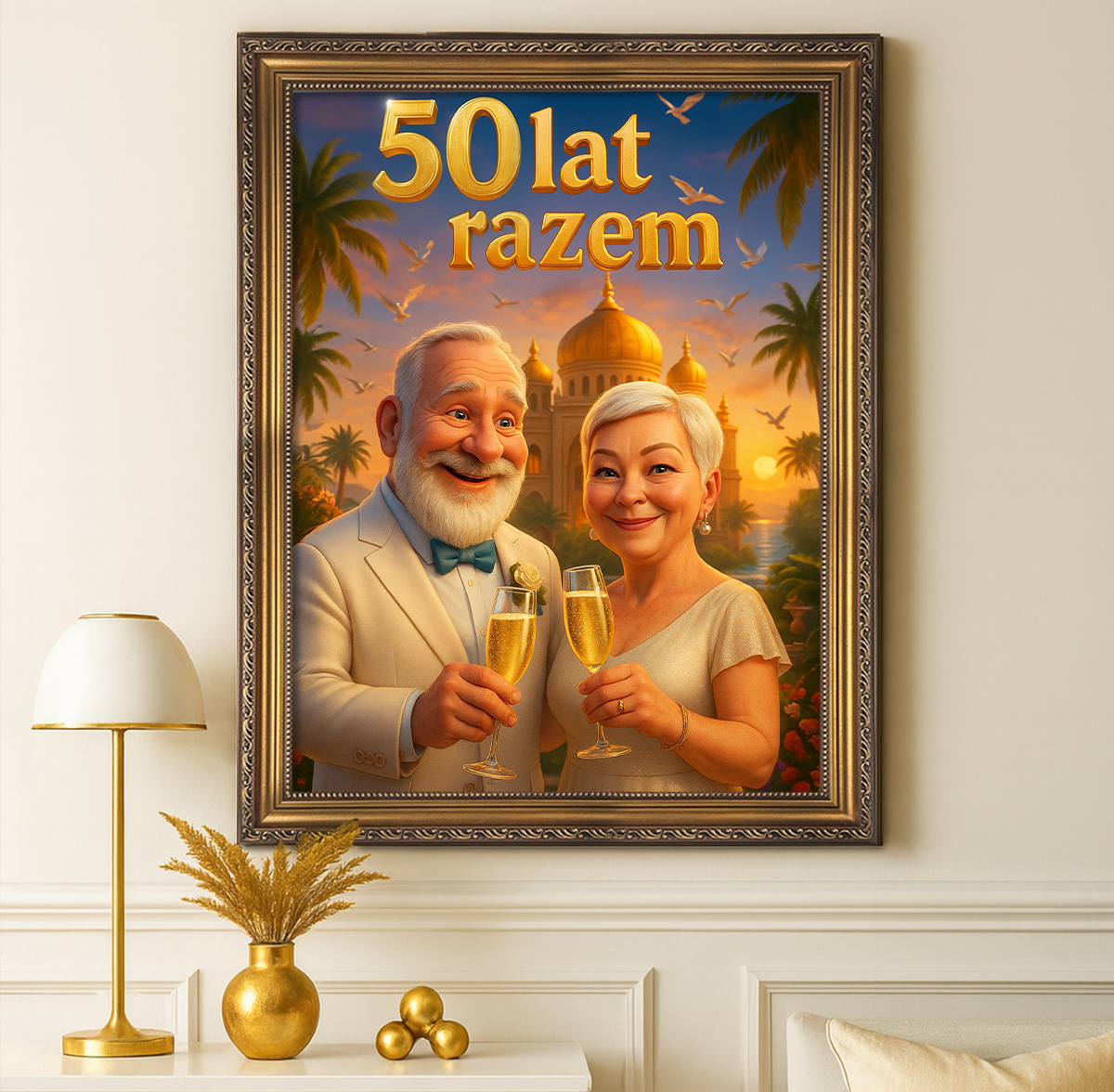 Z okazji 50 wspólnych lat - obraz na płótnie z Twojego zdjęcia