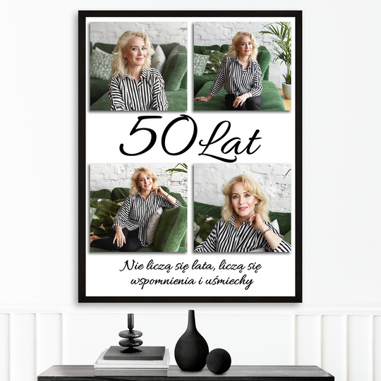 Kolaż 4 zdjęć na 50. - plakat z Twojego zdjęcia