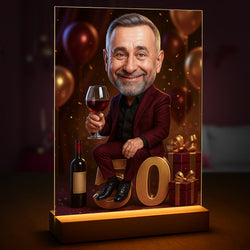Image of Karykatura na pięćdziesiątkę - druk na szkle, portret z Twojego zdjęcia