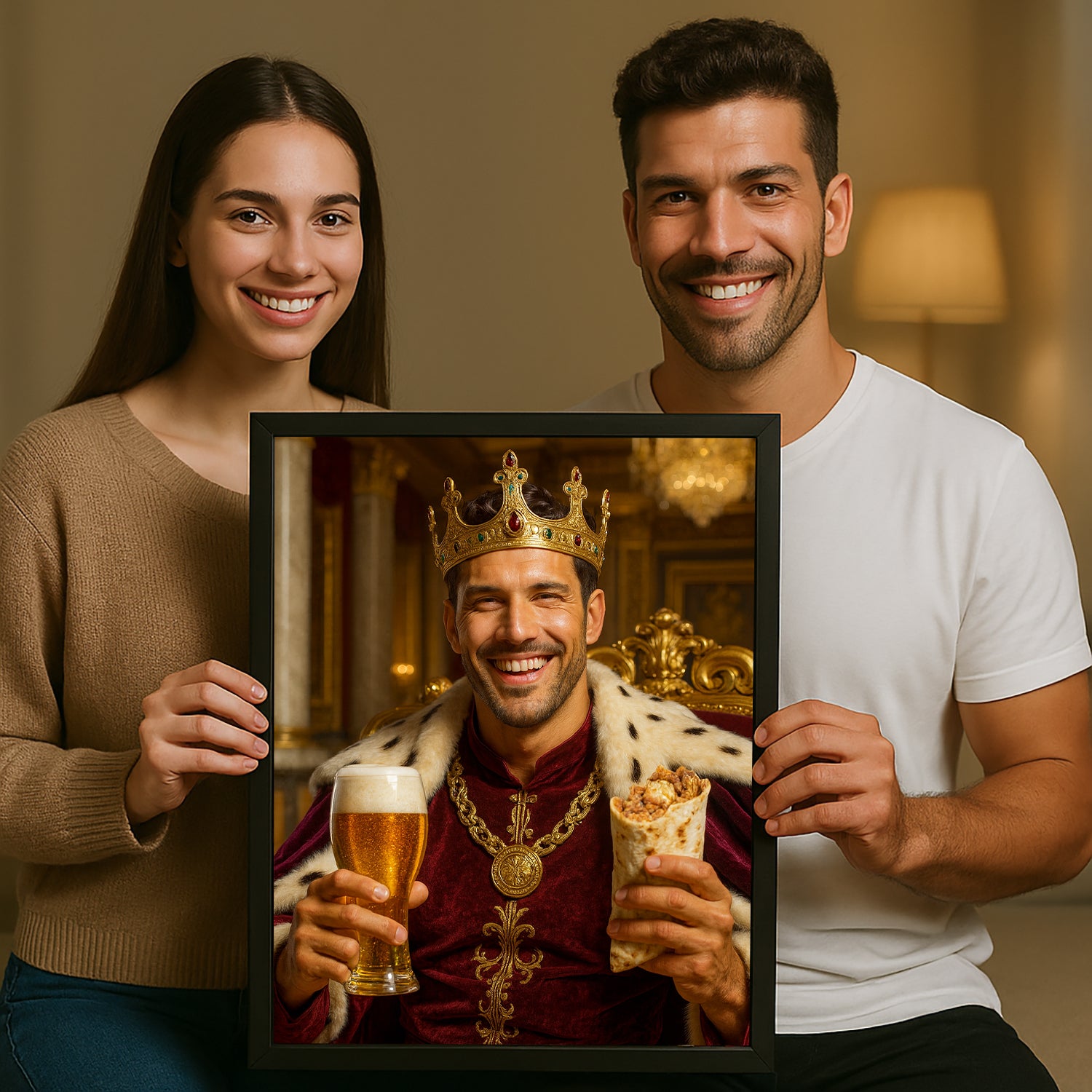 Image of Król z piwem i kebabem - plakat z Twojego zdjęcia