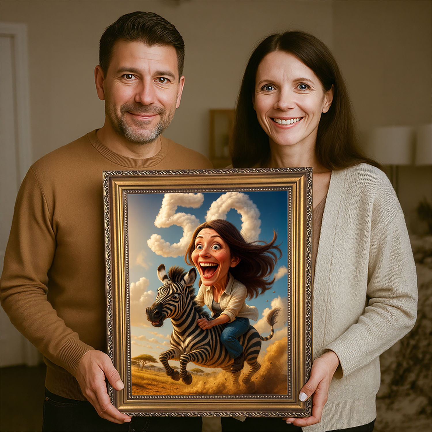 Image of Portret na szalone 50 urodziny - obraz na płótnie z Twojego zdjęcia