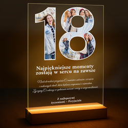 Image of Najlepsze życzenia na 18 urodziny - druk na szkle z Twojego zdjęcia
