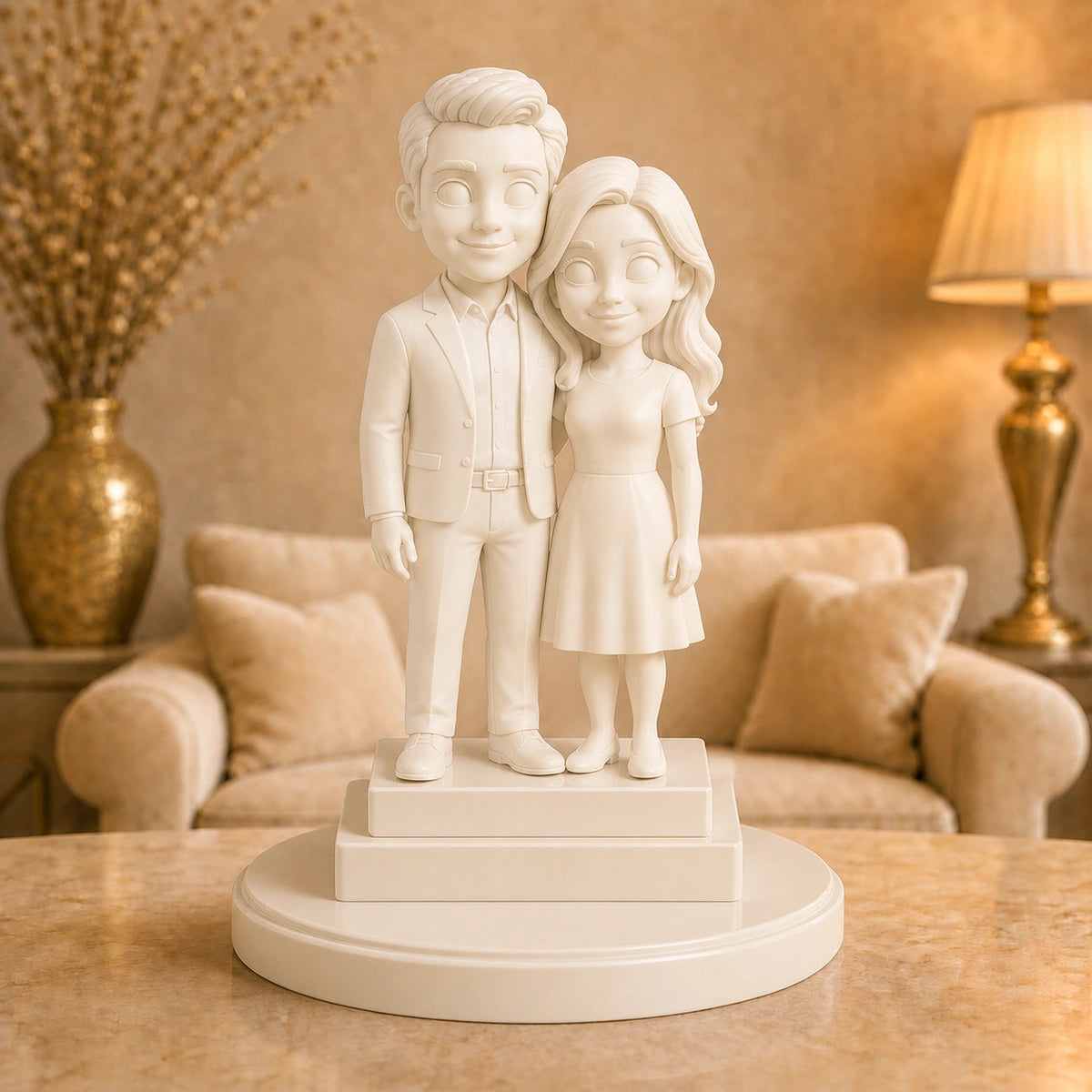Image of Personalizowana figurka 3D pary karykatura ze zdjęcia – wyjątkowy prezent dla pary