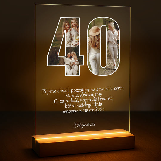 Dla mamy na 40. - druk na szkle z Twojego zdjęcia